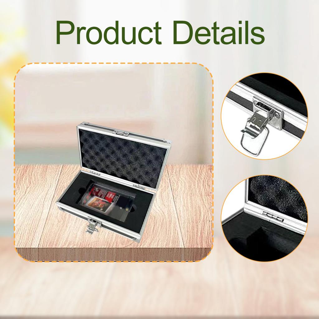 Baseball Card Display Case Portable Showcase Lockable Protect Trading Card Case for Sports Cards Grading Card Collectors PSA