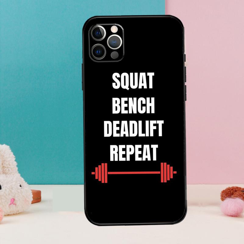 Bodybuilding Gym Fitness Quotes Case For iPhone 14 13 12 11 15 16 Pro Max Mini Plus X XR XS Max Bumper Soft Cover