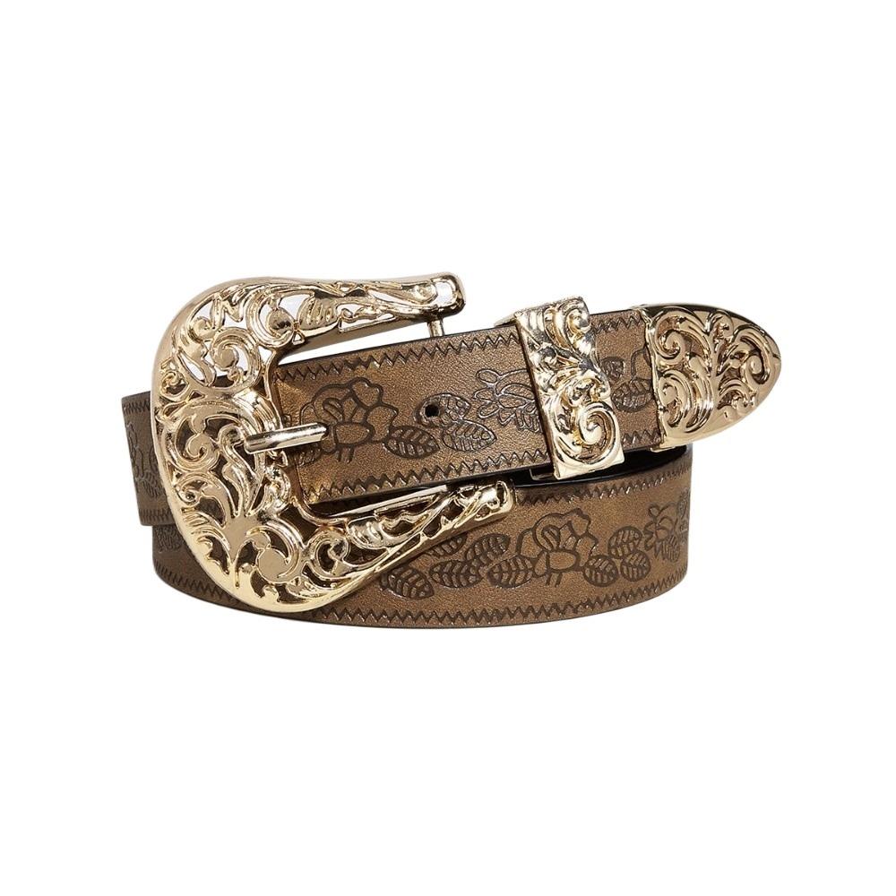 Metal Engraved Buckle Buckle Belt PU Leather Waistband Fashion Wide Waist Belt  for Men Women