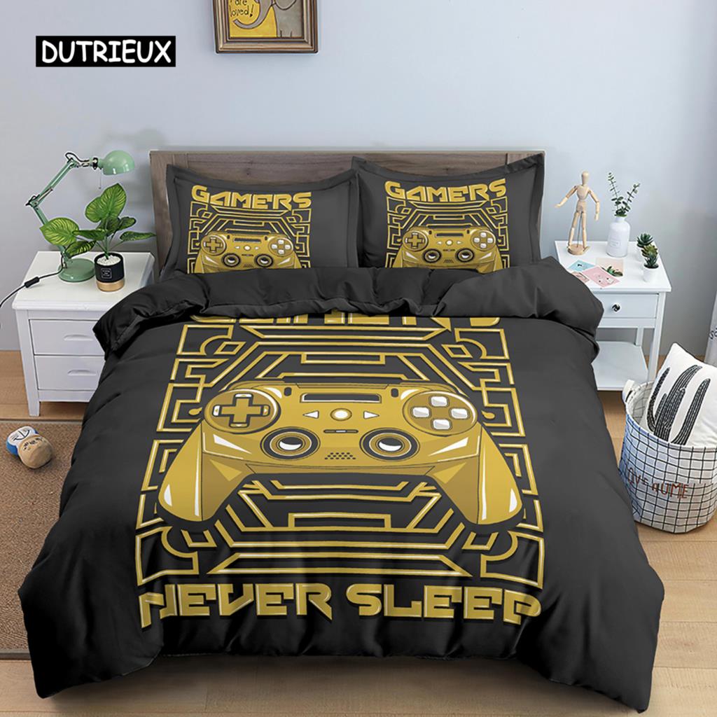 Игровой постельный комплект Роскошный Ретро Игровой джойстик Пододеяльник Квин Подросток Мальчик Девочка Полиэстер Принт геймпада Покрывала 2/3 шт