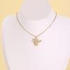 Nidin Shiny Cubic Zirconia Hummingbird Pendant Necklace Crystal Bird Neck Chain Cute Animal Jewelry For Women Party Wedding Gift