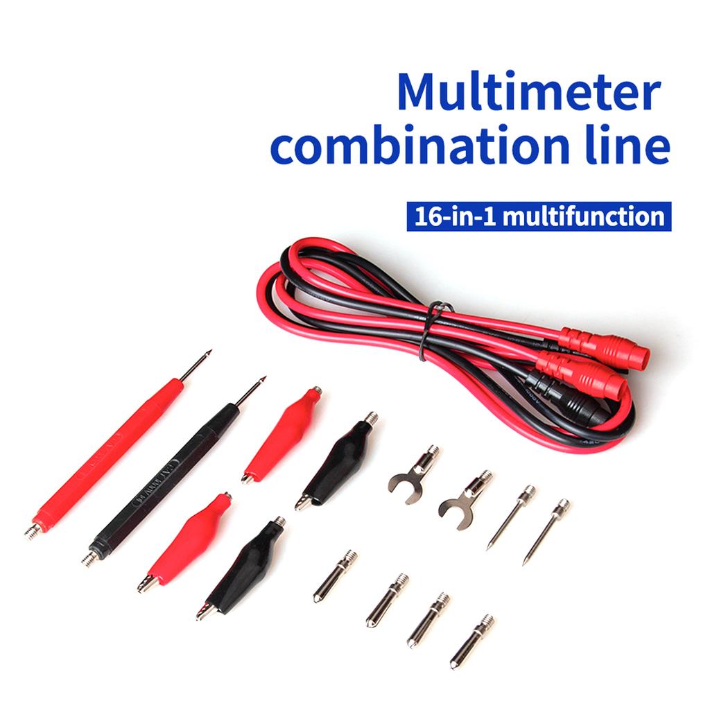 16Pcs Multifunctional Digital Test Lead Set Super Sharp Tips Silicone Test Lines Electronic Test