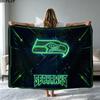 Seattle Seahawks Print Flannel Blanket High Quality Warm Comfortable Cover for All Seasons Perfect for Gifts Home Decor