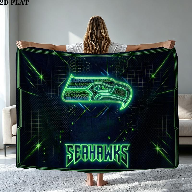 Seattle Seahawks Print Flannel Blanket High Quality Warm Comfortable Cover for All Seasons Perfect for Gifts Home Decor
