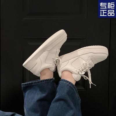 Туфли на толстой подошве в стиле ретро, женские туфли Dexun, маленькие белые туфли, весна 2025, новые, универсальные, модные, повседневные, спортивные туфли