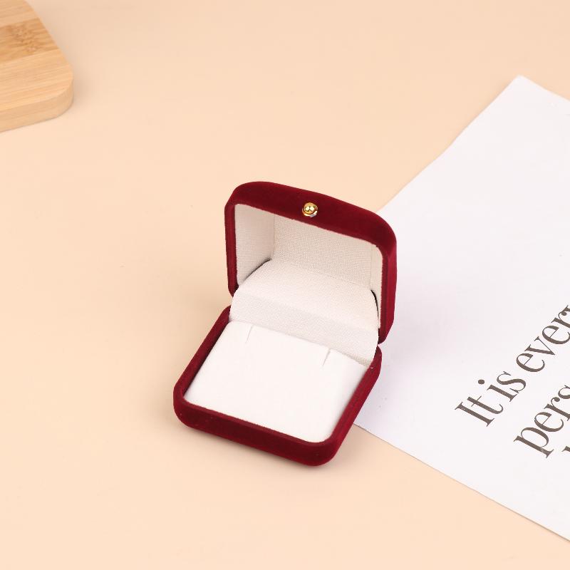 Флокированная шкатулка для украшений с золотой пряжкой, подвеска, кольцо, ожерелье, серьги, браслет, дисплей, коробка для хранения, роскошная подарочная упаковка