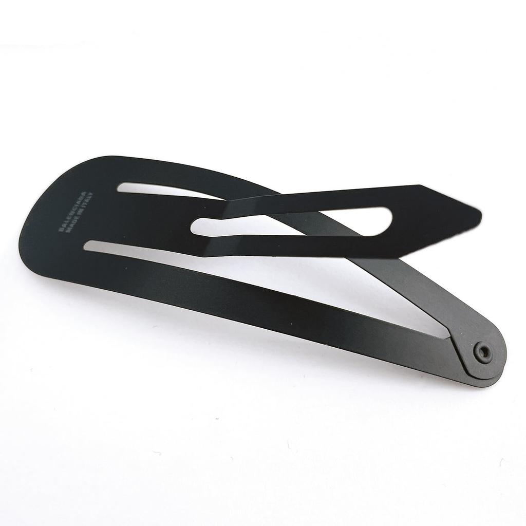 Balenciaga BB Logo Hair Matte 699021 TZ01G 5610 Clip, Black/Gold, [Used]