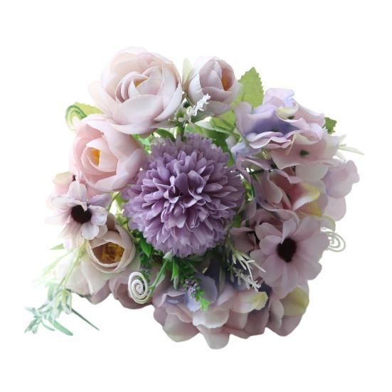 Artificial Flowers Bunch Realistic Faux Silk Flowers Long-Lasting Hydrangea Rose Fake Flowers for Vase Flower Arrangement Home Decor Wedding