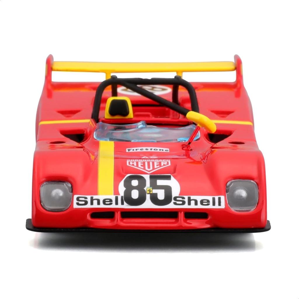 Bburago Scale Ferrari 312 P 1972 Red Race Sports Car Diecast Model Car Finished Product 1/43 #85 / 18-36302