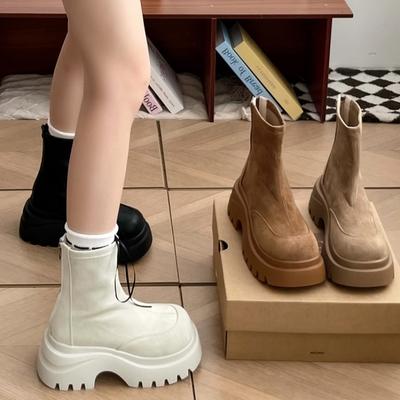 Мода 2025 Новая Мода Женские Ботильоны На Массивной Платформе На Каблуке Молния Панк Короткие Ботильоны Обувь Zapatos Mujer