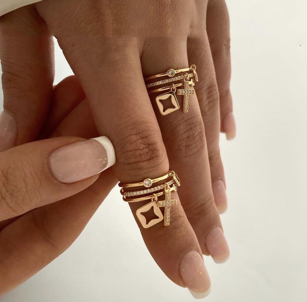 Кольца из нержавеющей стали Sun для женщин, инкрустированные полым металлическим текстурным кольцом, модные ювелирные изделия