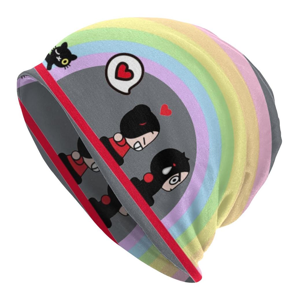 Женская шапка-бини с напуском в стиле аниме Pucca, унисекс, с персонажами мультфильмов, модные вязаные шапочки Skullies, шапка для зимних лыж