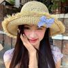 Breathable Woman's Straw Hat Elegant Lace Brim Sunshade Cap Vacation Big Bowknot Sun Hat  Beach
