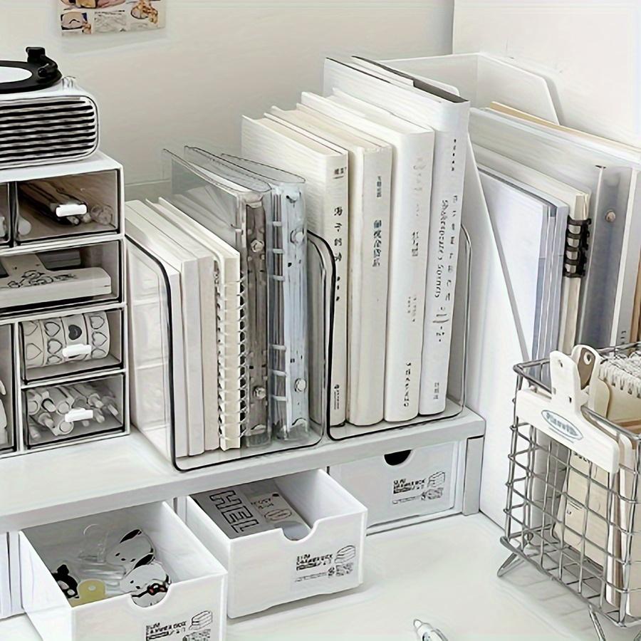 1 шт. Пластиковый органайзер-подставка для книг с несколькими отделениями - Прозрачный настольный держатель для файлов для офиса, дома, украшения для книжной полки