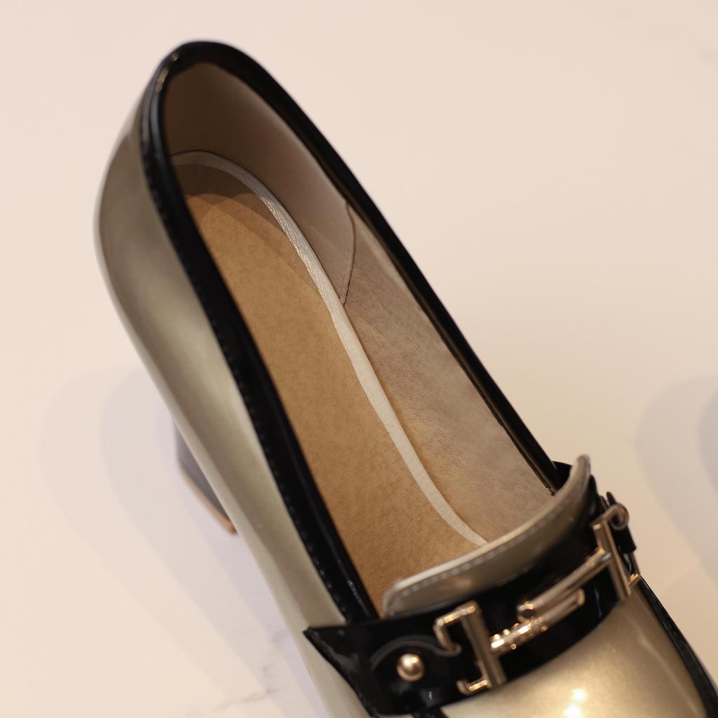 Q/женские туфли на высоком каблуке, модные водонепроницаемые туфли на платформе, на толстом каблуке, цветные низкие туфли большого размера