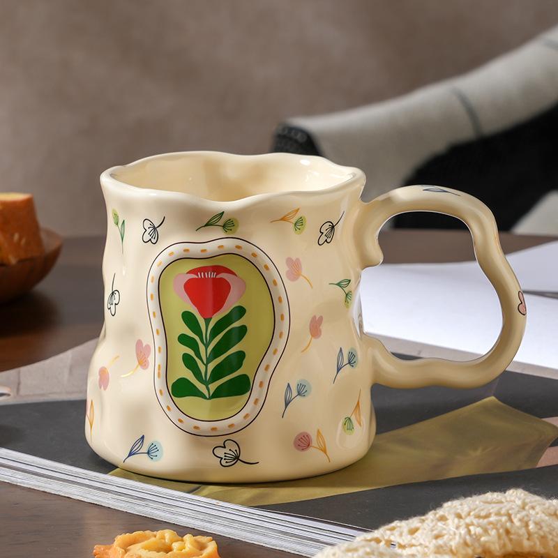 Кружка из керамики ручной работы «Цветок мечты», чашка для воды высокой ценности, дизайн сувенира, чашка для завтрака, кофейная чашка