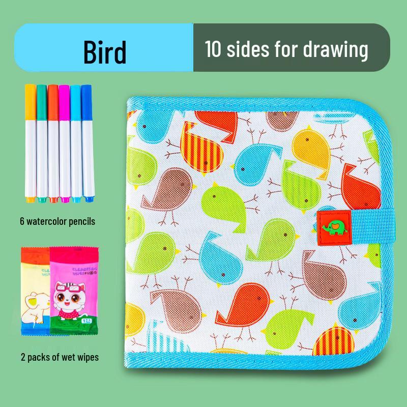 Portable Children's Folding Blackboard: Reusable Chalk Drawing Board and Erasable Graffiti Book for Home.