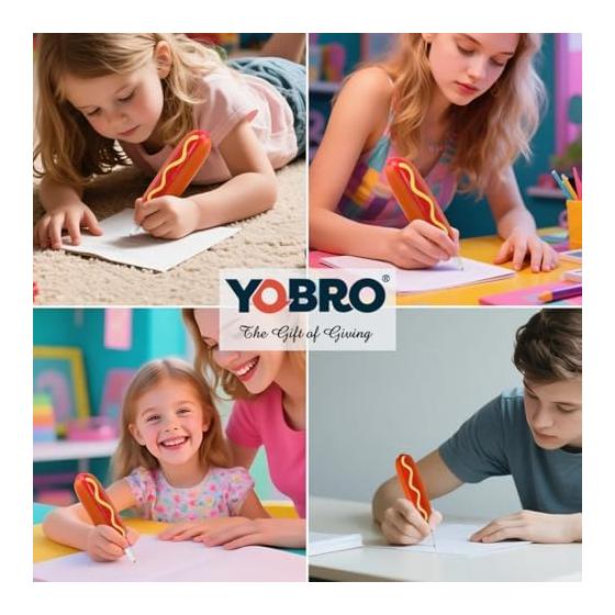 Гелевая ручка YOBRO в виде хот-дога, Сквиш-ручка, Веселые канцелярские товары, Оригинальный подарок для детей, Материал ПУ, Удобный захват, Предмет для снятия стресса, Приз на мероприятие