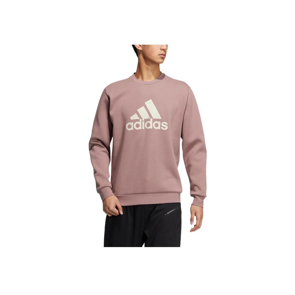 Adidas Large Logo Print Crew Neck Sweatshirt Men Sweatshirt Purple HN8998