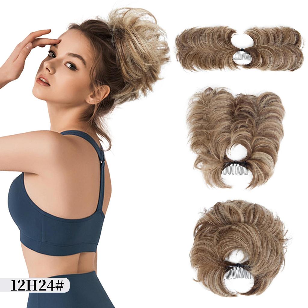Короткая натуральная прямая грязная булочка для волос, боковая расческа, зажим для волос, булочка, шиньон для женщин, стили «сделай сам», легкие кусочки волос, 13 цветов