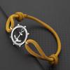 Stainless Steel Anchor Bracelet Men Braided Milanese Hand Rope Women Nylon Nautical Braslet Rudder Casual Wrist Jewellery
