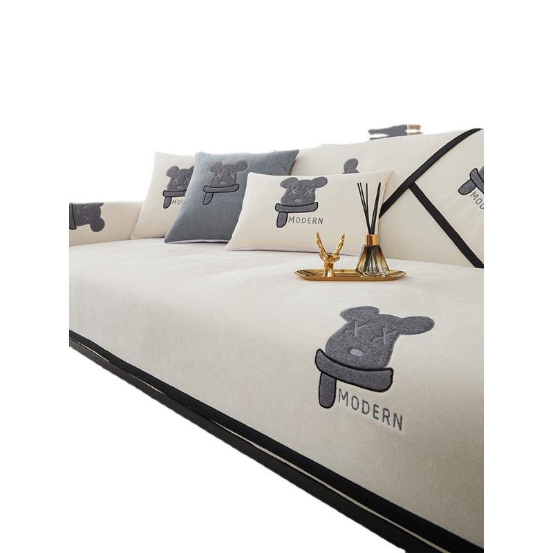 Подушка для дивана из синели, новый всесезонный легкий роскошный противоскользящий чехол, чехол на спинку, утолщенная подушка для сиденья