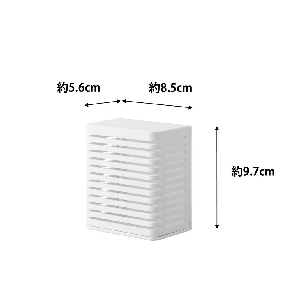 Yamazaki Magnetic Deodorizer X X Tower Floating Bathroom 3661 Anti-Mold & Case, Small, White, Approx. W8.5 D5.6 H9.7cm, Anti-Mold Case, Storage,