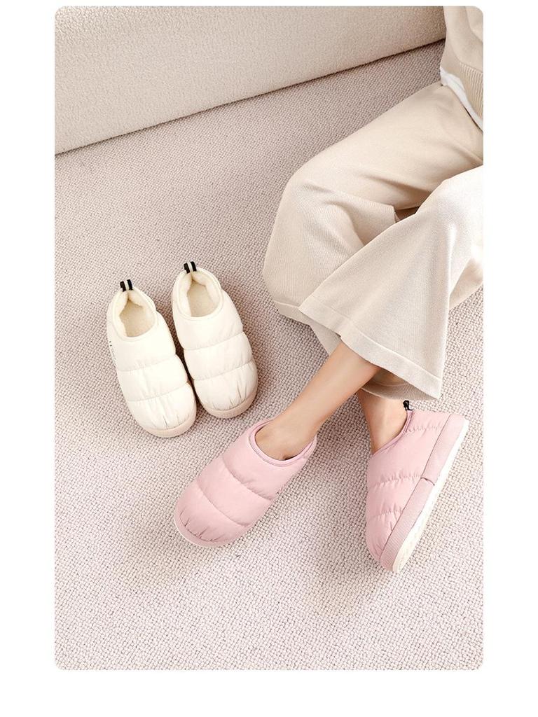 2025 Autumn/Winter Waterproof Non-Slip Cotton Slippers for Women and Men - Dirt-Resistant, Heel-Covered Indoor Shoes