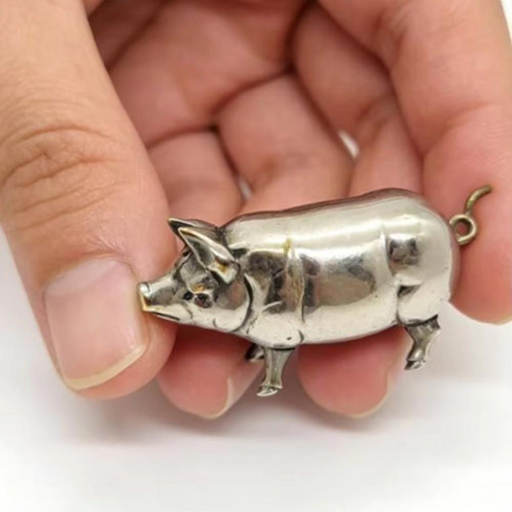 Metal Pig Statue Tape Measure Unique Decorative Tape Measure Pig Mini Tape Measure Tailoring Use