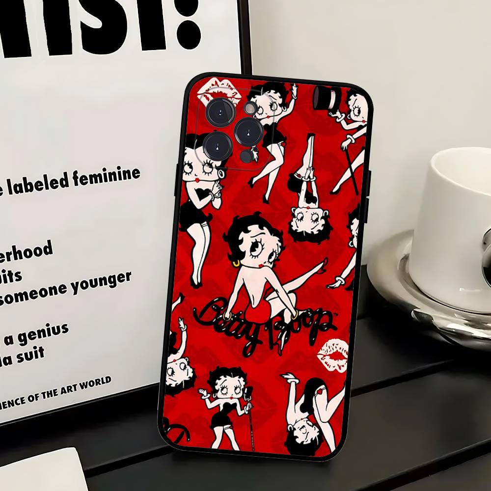 Cartoon B-Betty B-Boop Phone Case For IPhone 14 Plus 13 Mini 11 16 15 17 Pro Max Protection Shockproof