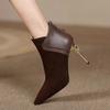 Мода Высокие каблуки Женские Ботильоны Сексуальный Острый Носок Дизайнерская Обувь Зимняя Мода Новые Туфли-Лодочки 2025 Платье Новые Роскошные Сапоги Mujer Zapatos
