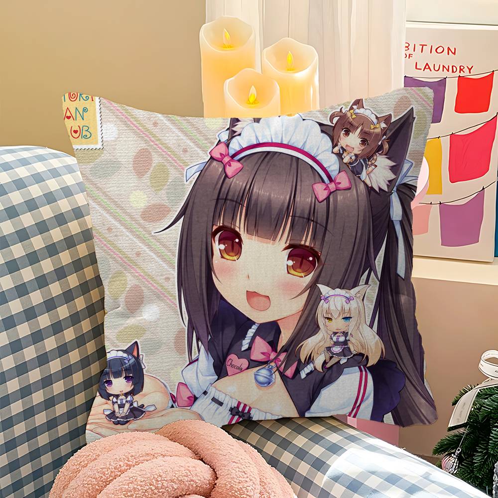 Мультяшная Nekopara Классическая Винтажная Персонализированная Наволочка Чехол от Пыли Спальня Детская Вечеринка Украшение Наволочка День Рождения Детский Подарок