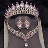 Банкетный набор для вечеринки, хрустальные свадебные украшения, наборы с короной, ожерельем, серьгами, свадебные наборы для женщин, роскошные диадемы, наборы с ожерельем, мода