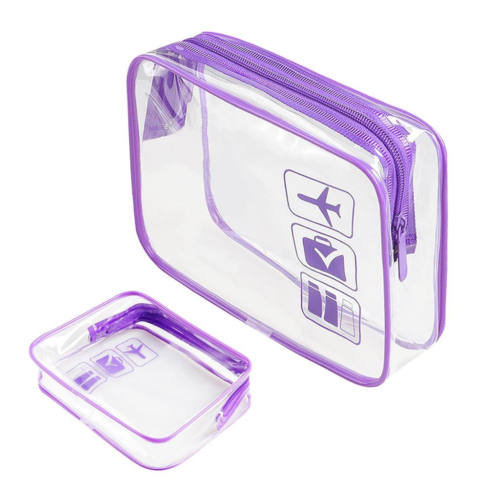 Two Clear Vinyl Large Capacity Waterproof Transparent Bath Portable Transparent Pouches for Business and Everyday Makeup Storage Pouches, Pouches,