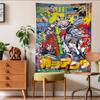 Настенный гобелен с обложкой Weekly Shonen Magazine Яркий HyperPop с персонажами манги Модный декор комнаты для коллекционеров аниме и манги