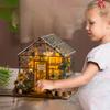 Набор Домик для кукол Мини DIY Цветочный домик Ручная сборка 3D-пазл Строительные игрушки Украшение для дома Спальни С мебелью Кукольные домики