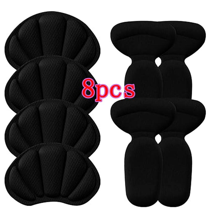 Adhesive Heel Pad Suitable for Loose Shoes, Oversized Boots, Heel Grip Inserts To Improve Shoe Fit, 4-piece Beige+4-piece Beige