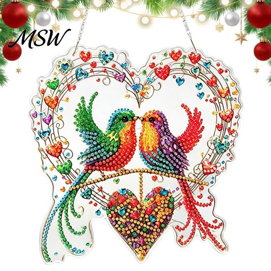 Rhinestone Painting Suncatcher Kit Christmas Kit, DIY Faux Pearl Art Ornament Craft Crafts for Adults Beginner, Acrylic Xmas Handmade Ornaments