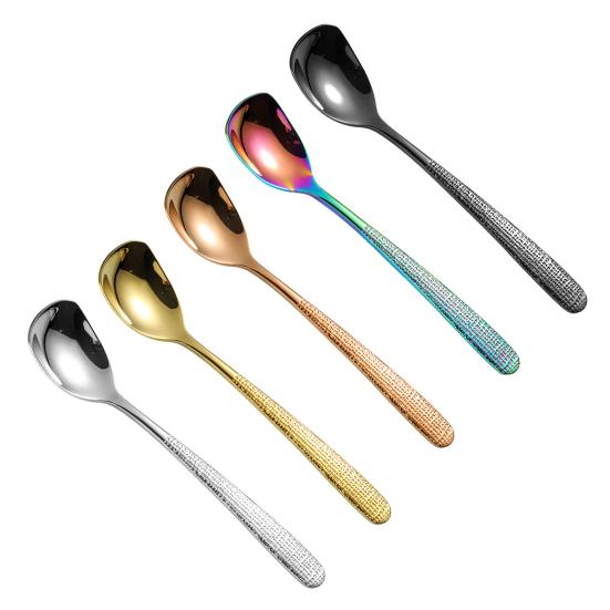 Ложка из нержавеющей стали с кованой текстурой, нескользящей ручкой, половник для супа, многофункциональная кухонная ложка