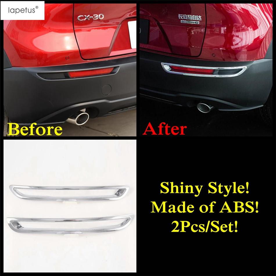 For Mazda CX-30 - 2025 Car Front Rear Fog Lamp Decorative Light Bar Eyebrow Cover Trim ABS Chrome Carbon Fiber Accessories