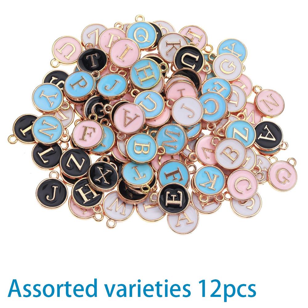 6/12/24PCS Alloy Material Jewelry Making Letter Pendant DIY Summer Beach Foot Chain Bracelet Earrings Wedding Party Gift Accessories