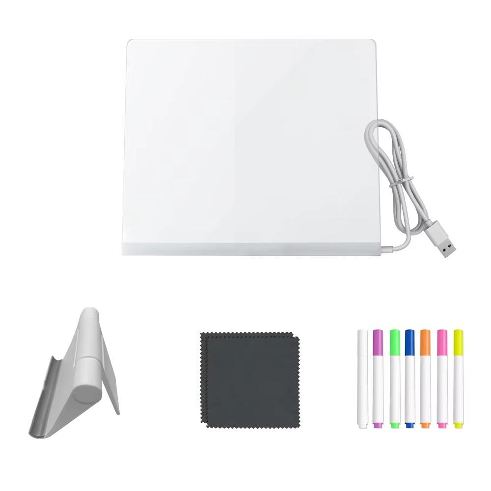 Colorful 7 Pens LED Note Board with Night Light USB Power Children's Drawing Board  Bar Advertising