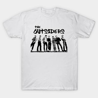 Мужская черная футболка с принтом The Outsiders Печать на трансферной бумаге без вырезания Хлопковая футболка