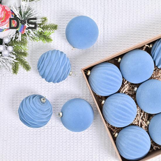 12 шт. Рождественские шары, украшения, небьющиеся бархатные шары, подвеска, флокированная рождественская елка, подвесные шары, украшения для дома, свадебные принадлежности