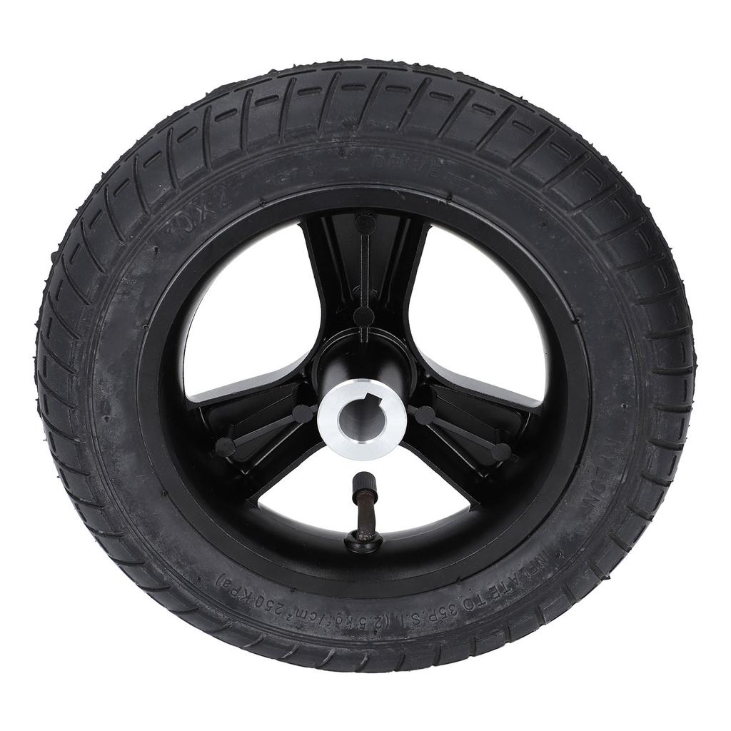 10-дюймовая ступица колеса инвалидной коляски из сплава, резиновая шина, сильная несущая способность, противоскользящая задняя часть инвалидной коляски