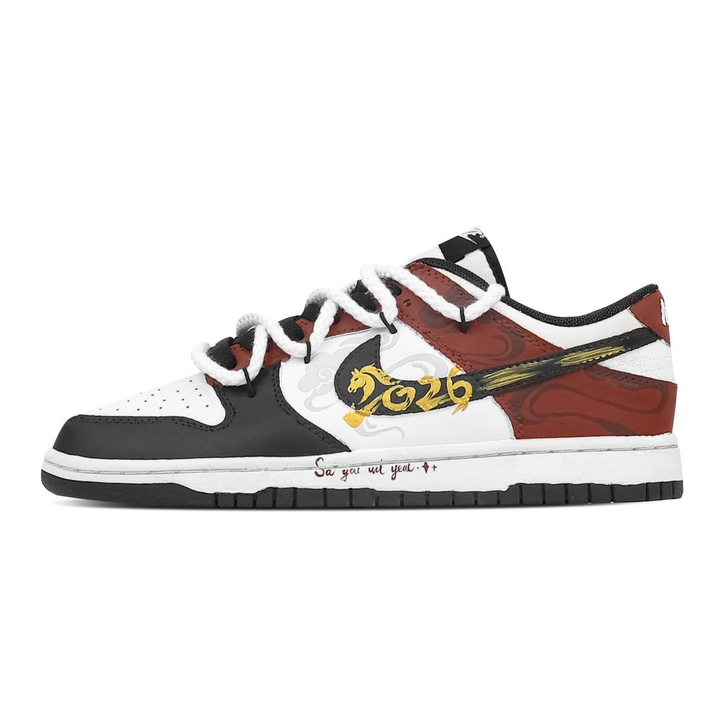 Nike Кроссовки Dunk Auspicious Clouds, Сердечная Коробка, Устойчивые к истиранию, Низкие, Для скейтбординга, Унисекс, Черно-Красные, HF5441-100(Команда773--)