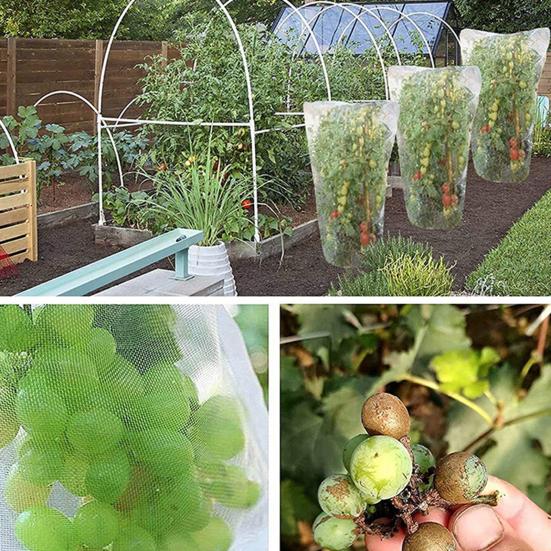 Fruit Tree Netting Cover with Zipper Drawstring Design Ultra-Fine Mesh Transparent Bird Insect Garden Netting Plant Cover