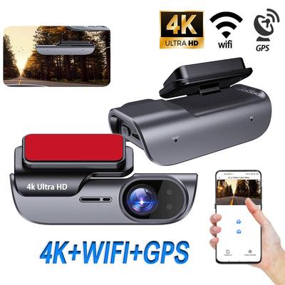 UHD 4K Встроенный WIFI Видеорегистратор Поддержка GPS G-сенсор Ночное видение Видеорегистратор Черный ящик Автомобильный видеорегистратор Опциональная 24-часовая парковка