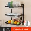 Wall Mount Kitchen Organizer Storage Holder Plate Cutlery Cup Dish Drainer Drying Rack 304 Stainless Steel Kitchen Dish Rack