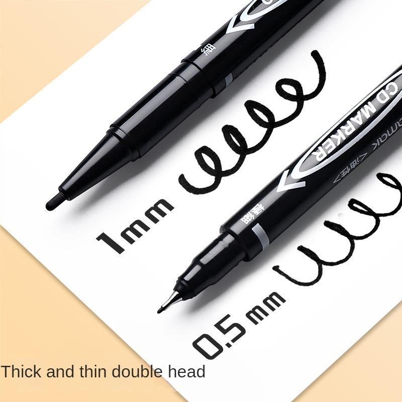 Набор из 10 перманентных маркеров с двойным наконечником - Черные, Синие, Красные чернила для пластика, дерева, металла, стекла